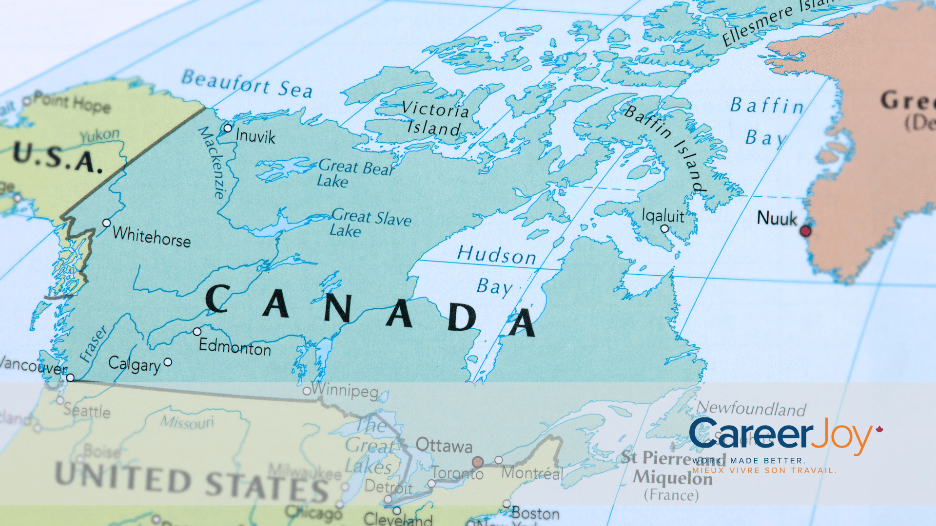 Map of Canada suggesting that CareerJoy is a nation-wide Canadian outplacement partner.